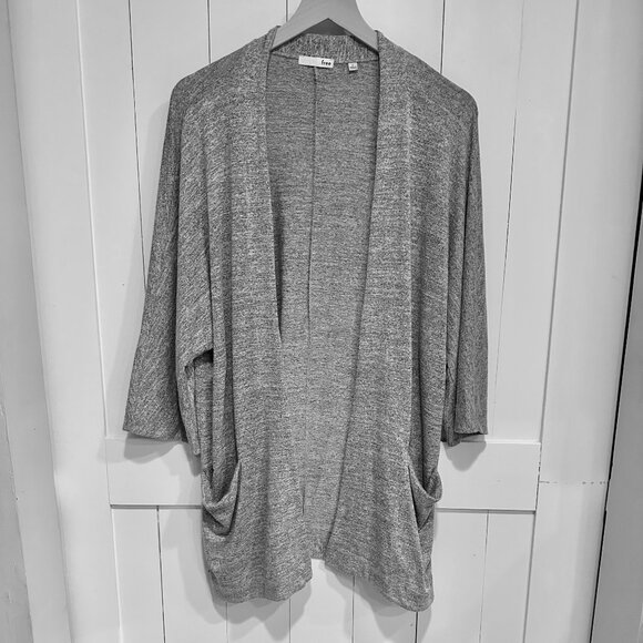 Aritzia Sweaters - Wilfred Free by Aritzia Open Front Cocoon Cardigan – Gray Heather – Size L